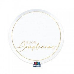 PIATTI DESSERT ø18cm BUON COMPLEANNO GOLD 6pz