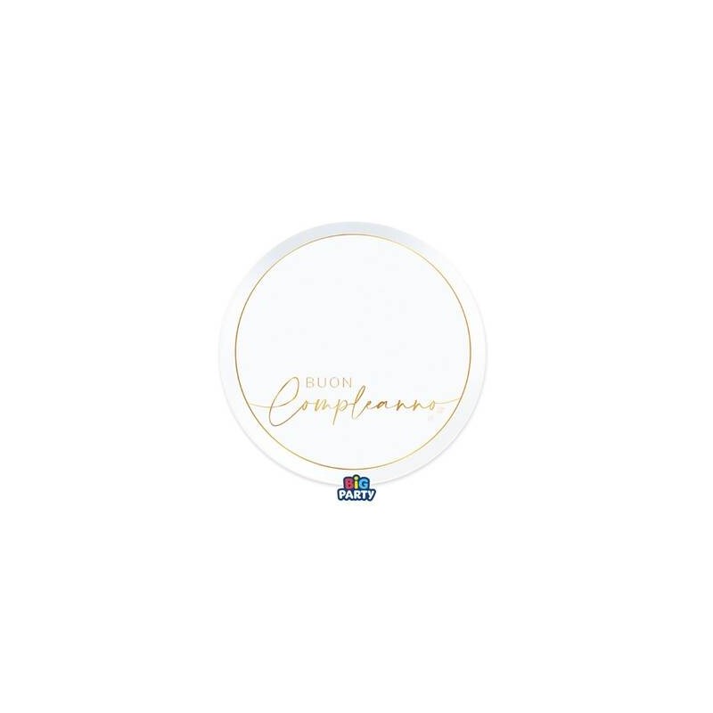 PIATTI DESSERT ø18cm BUON COMPLEANNO GOLD 6pz