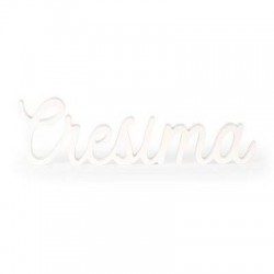 SCRITTA IN LEGNO BIANCO CRESIMA 40cm