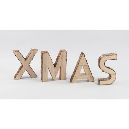 SCRITTA XMAS CORTECCIA NATURALE 20x26cm