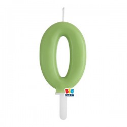 CANDELINA NUMERO 0 TINY PLUMP VERDE OLIVA 7cm