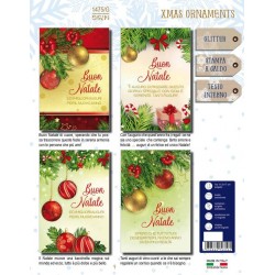 BIGLIETTO AUGURI NATALE 1475/G XMAS ORNAMENTS