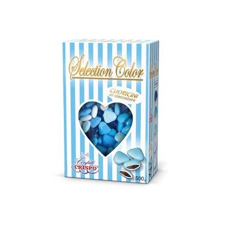 CONFETTI CIOCCOLATO CUORICINI SELECTION COLOR CELESTE 500gr