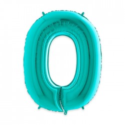 PALLONE NUMERO 0 MYLAR 102cm 40" ACQUAMARINA