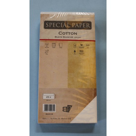 BUSTE 11x22 COTTON BIANCO gr.120 25pz