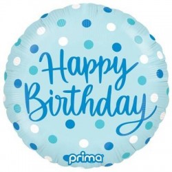 PALLONE MYLAR TODNO 18 45cm BIRTHDAY BLUE DOTS