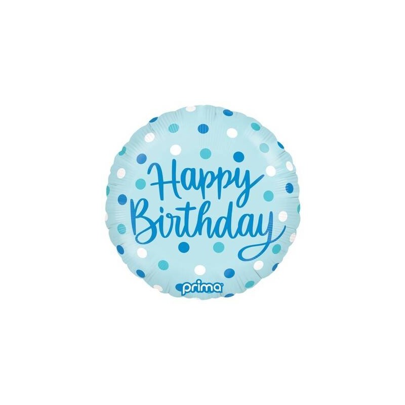 PALLONE MYLAR TODNO 18 45cm BIRTHDAY BLUE DOTS