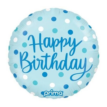 PALLONE MYLAR TODNO 18 45cm BIRTHDAY BLUE DOTS