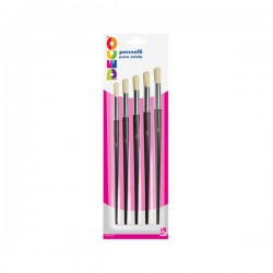 SET PENNELLI PURA SETOLA MANICO CORTO 5pz