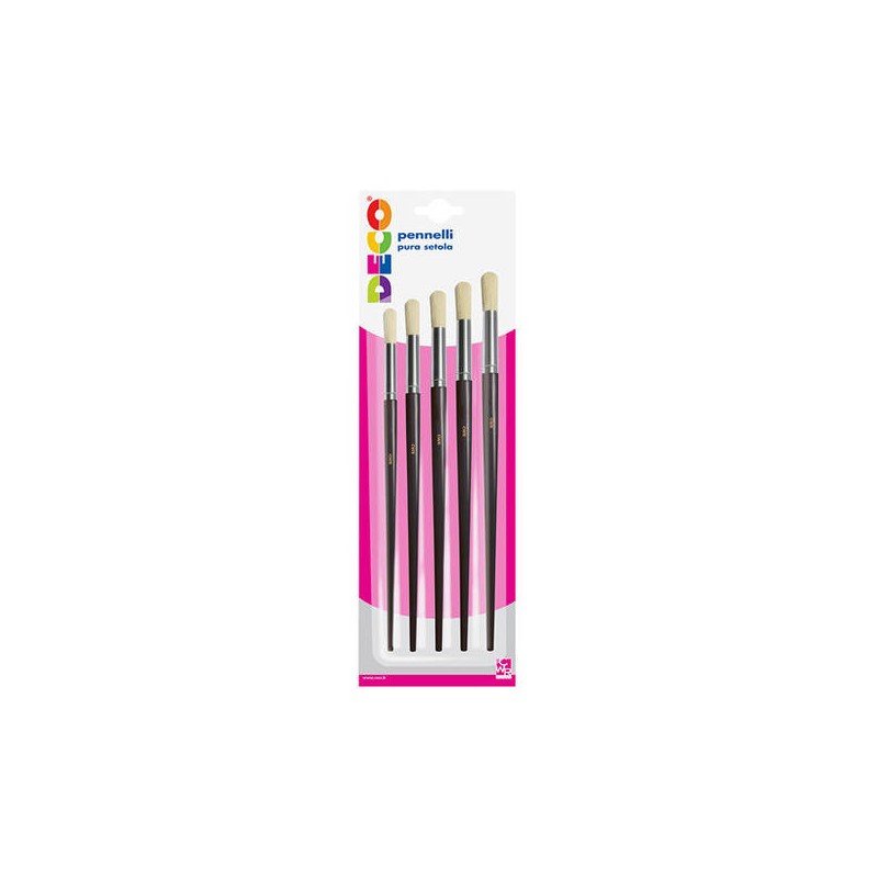 SET PENNELLI PURA SETOLA MANICO CORTO 5pz