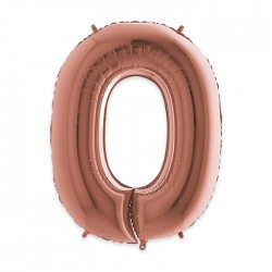 PALLONE NUMERO 0 MYLAR 102cm 40" ROSE GOLD