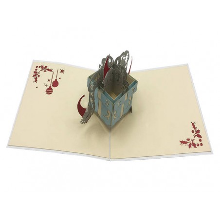 BIGLIETTO AUGURI ORIGAMI ELFI DI NATALE