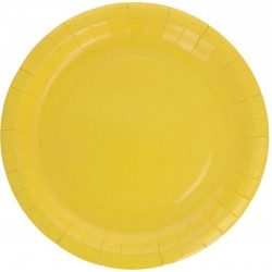 PIATTI DESSERT CARTA BIODEGRADABILI 18cm GIALLO 25pz