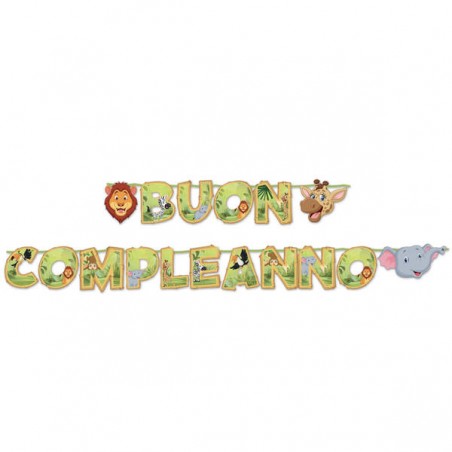 FESTONE MAXI cm25x6mt BUON COMPLEANNO JUNGLE