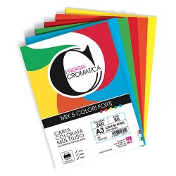 RISMA CROMATICA CARTA A4 80gr COLORI FORTI ASSORTITI 100fg