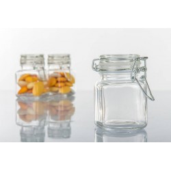 BARATTOLINO VETRO ERMETICO 80ml QUADRATO H2781