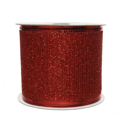 NASTRO GLITTERATO cm6,5x27mt ROSSO