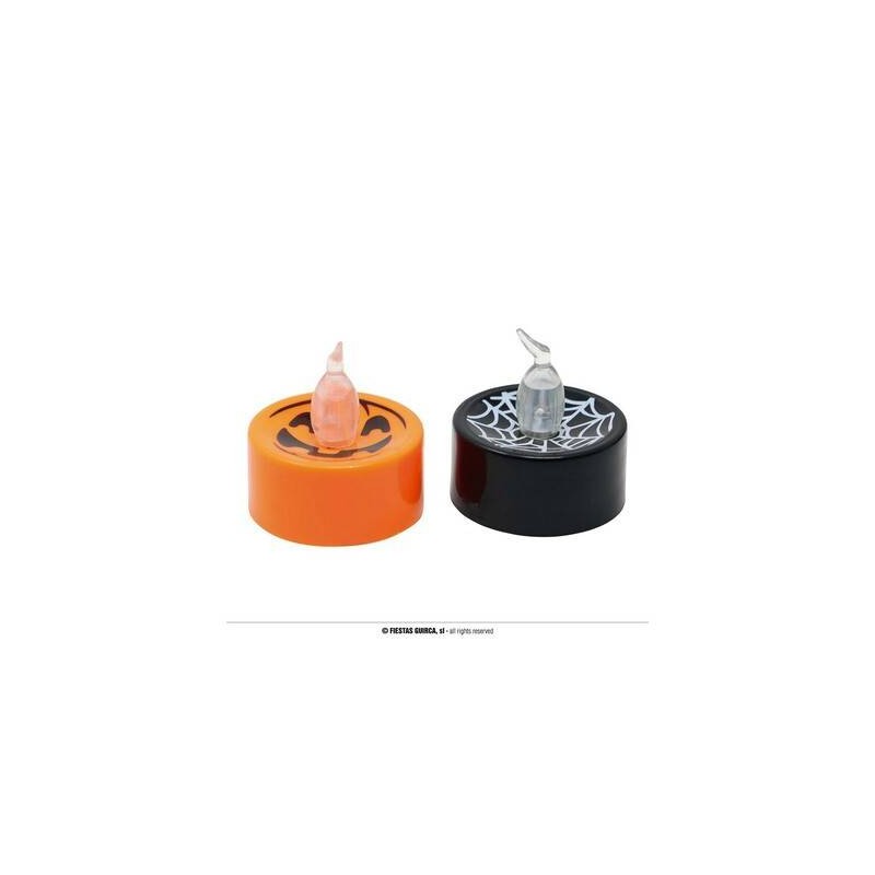 CANDELA ASSORTITA ARANCIONE E NERA CON LUCE 4x4cm