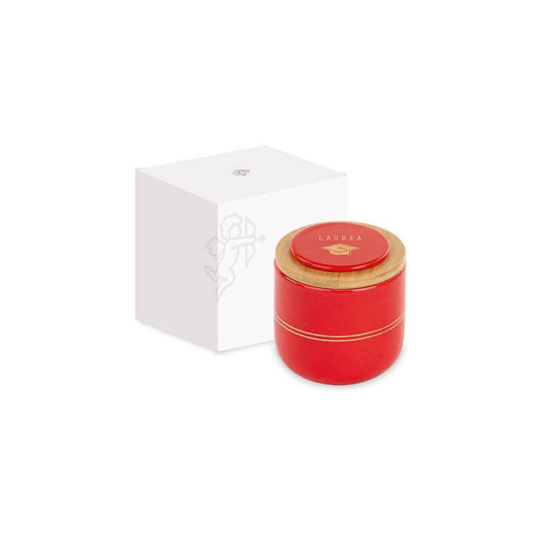 CANDELA BARATTOLO ROSSO LAUREA ø8xh8cm