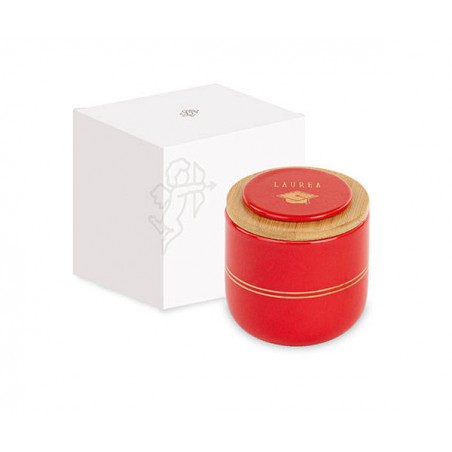 CANDELA BARATTOLO ROSSO LAUREA ø8xh8cm