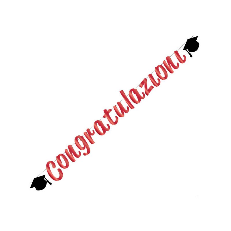 FESTONE CONGRATULAZIONI ROSSO METAL 2,5mt