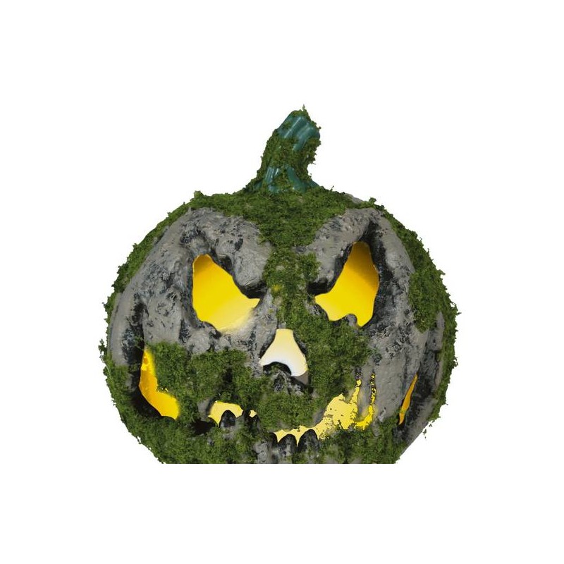 DECORAZIONE ZUCCA CON MUSCHIO E LUCE 20cm