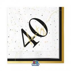 TOVAGLIOLI 33x33cm HAPPY BIRTHDAY PRESTIGE 40ANNI 16pz
