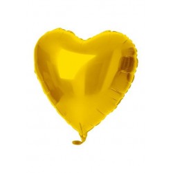 PALLONE MYLAR CUORE 18" 45cm ORO METAL