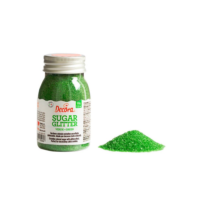 BARATTOLO ZUCCHERO GLITTERATO 100gr VERDE