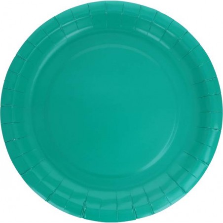 PIATTI DESSERT CARTA BIODEGRADABILI 18cm VERDE 25pz