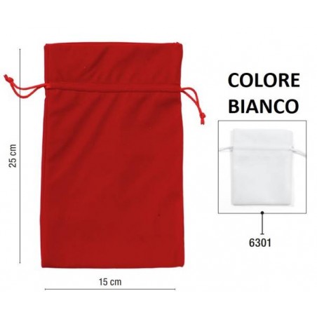 VELVET BAGS SACCHETTI VELLUTO 15x25 6301-BIANCO 5pz