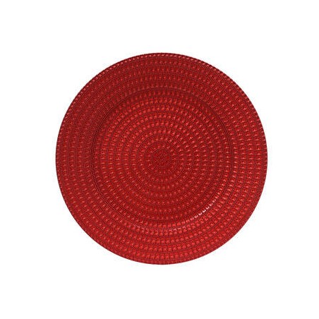MAXI PIATTO PIANO CON RILIEVO ø33cm ROSSO
