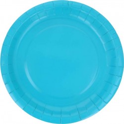 PIATTI PIANI CARTA BIODEGRADABILI 23cm ACQUA MARINA 15pz
