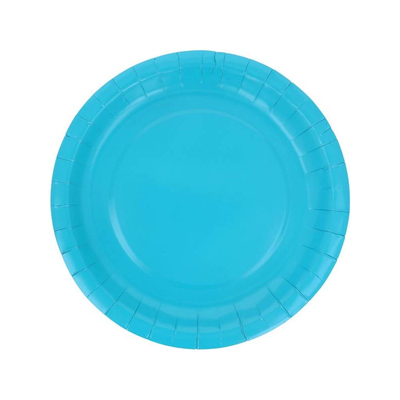 PIATTI PIANI CARTA BIODEGRADABILI 23cm ACQUA MARINA 15pz