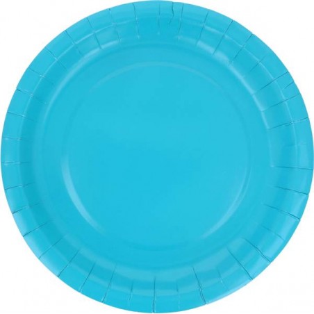 PIATTI PIANI CARTA BIODEGRADABILI 23cm ACQUA MARINA 15pz