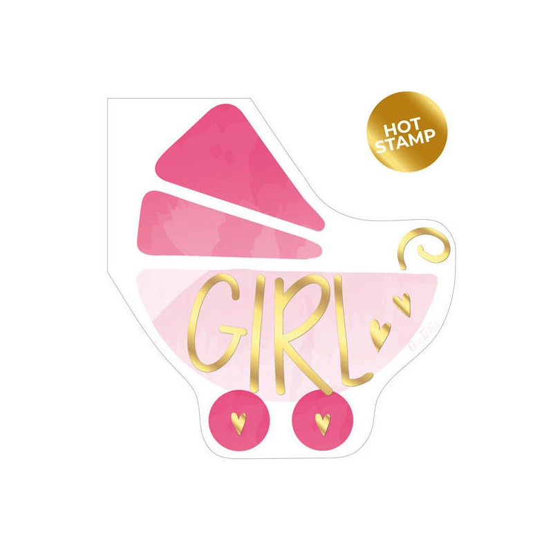 TOVAGLIOLI 33x33 SAGOMATI CARROZZINA ROSA 16pz