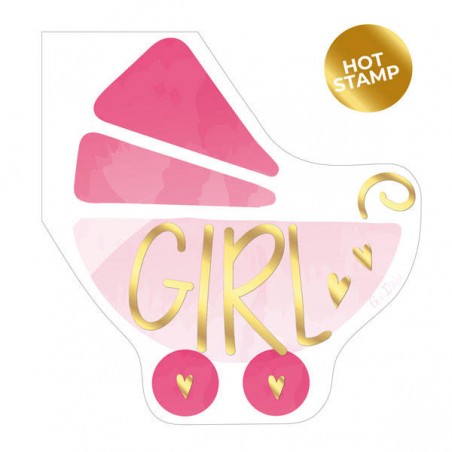 TOVAGLIOLI 33x33 SAGOMATI CARROZZINA ROSA 16pz