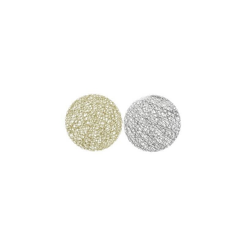 SOTTOPIATTO PU RETE ARG/ORO ø38cm 2ass 1pz