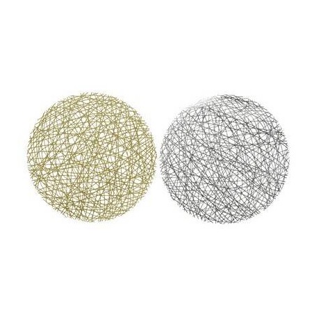 SOTTOPIATTO PU RETE ARG/ORO ø38cm 2ass 1pz