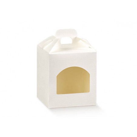 SCATOLA PORTA 1 VASETTO 9x9x10cm SETA BIANCO 10pz