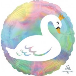 PALLONE MYLAR 17'' CIGNO IRIDESCENTE 43cm