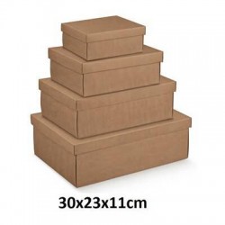 SCATOLA F/COPERCHIO EASY 30x23x11cm AVANA