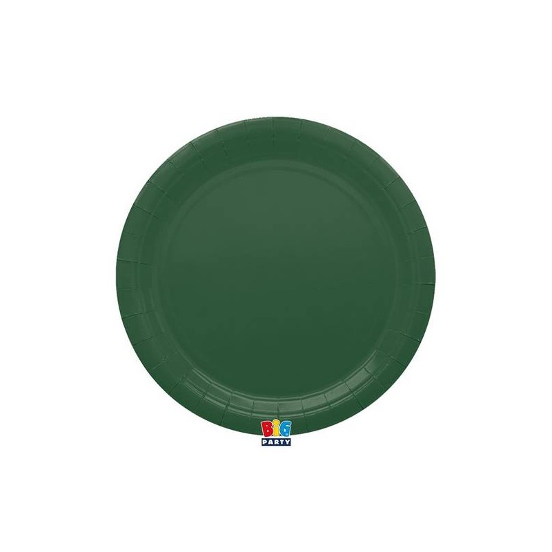 PIATTI PIANI ECOLOR BIODEGRADABILI 24cm VERDE FORESTA 25pz