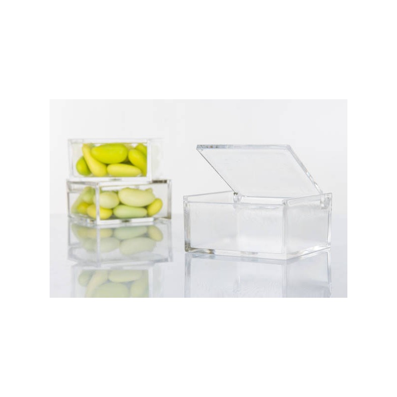 SCATOLA PLEXI 6x6x3cm C/COPERCHIO G3077 10pz