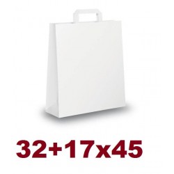 BORSA CARTA BIANCA PIATTINA 32+17x45cm