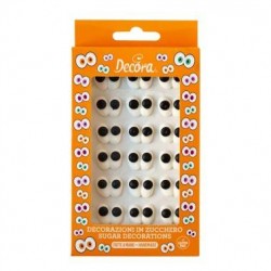 DECORAZIONI OCCHIETTI ACCOPPIATI 1,5cm IN ZUCCHERO 18pz
