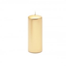 MOCCOLO TONDO CERA ORO METAL 6x15cm