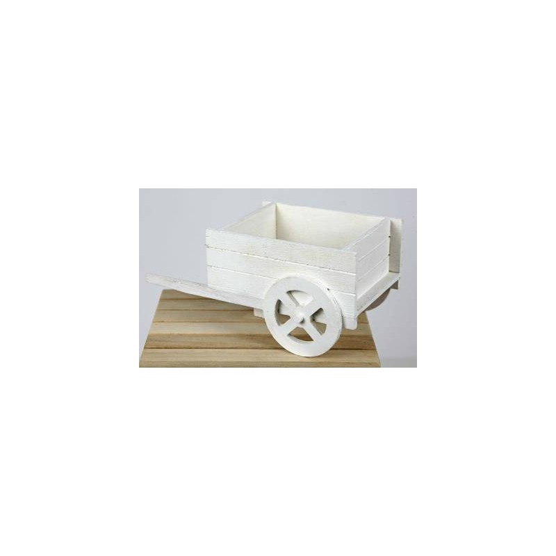 CARRETTO LEGNO 21x11x9,5cm COL.BIANCO