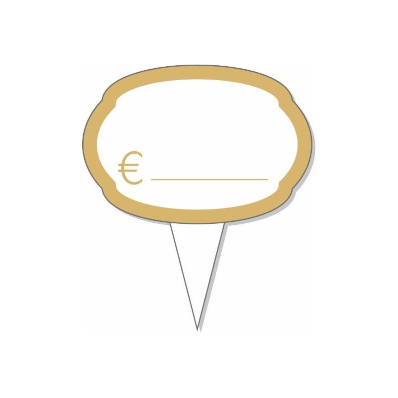 SEGNAPREZZI PASTICCERIA 6,5x7,5cm PVC C/PUNTA 10pz