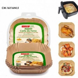 STAMPI CARTA FORNO PER FRIGGITRICE AD ARIA 16x16cm 50pz